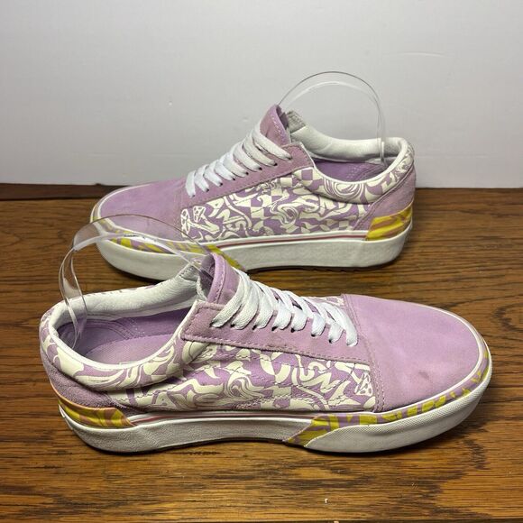 Vans Old Skool Stacked Wavy Days Platform Sneaker 500714 Canvas Suede Sz 8.5 - Picture 9 of 12